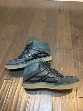 Alejandro Ingelmo Black on Black TRON Leather High Top Shoes.